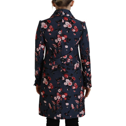 Dsquared² Multicolor Printed Women Long Coat Blazer Jacket