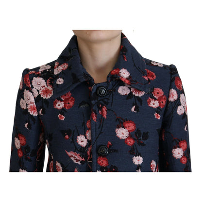 Dsquared² Multicolor Printed Women Long Coat Blazer Jacket
