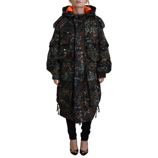 Dsquared² Green Hooded Goth Camouflage Print Parka Coat Jacket1728,67345645728,Clothing,Dsquared²,Green,IT38 | XS,Jackets & Coats - Clothing,Jackets & Coats - Women - Clothing,Material: 97% Cotton 3% Elastane,Parkas - Jackets & Coats - Clothing,Preowned /