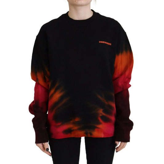 سترة نسائية بأكمام طويلة من Dsquared² بطبعة شعار Black Tie Dye