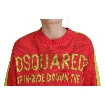 Dsquared² Multicolor Cotton Knitted Crewneck Pullover Sweater