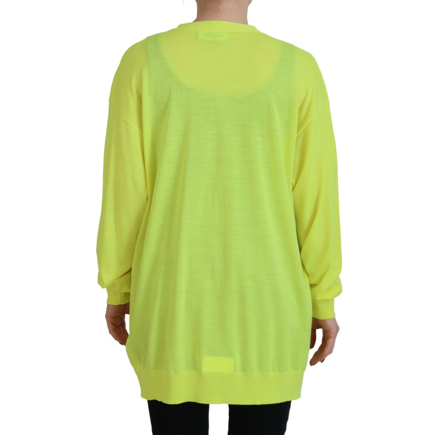 Dsquared² Yellow Wool Knitted Buttoned Cardigan Sweater