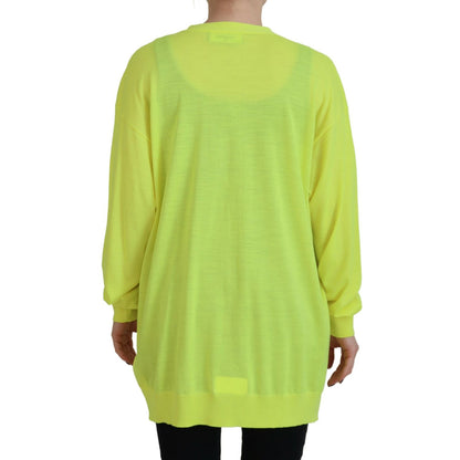 Dsquared² Yellow Wool Knitted Buttoned Cardigan Sweater