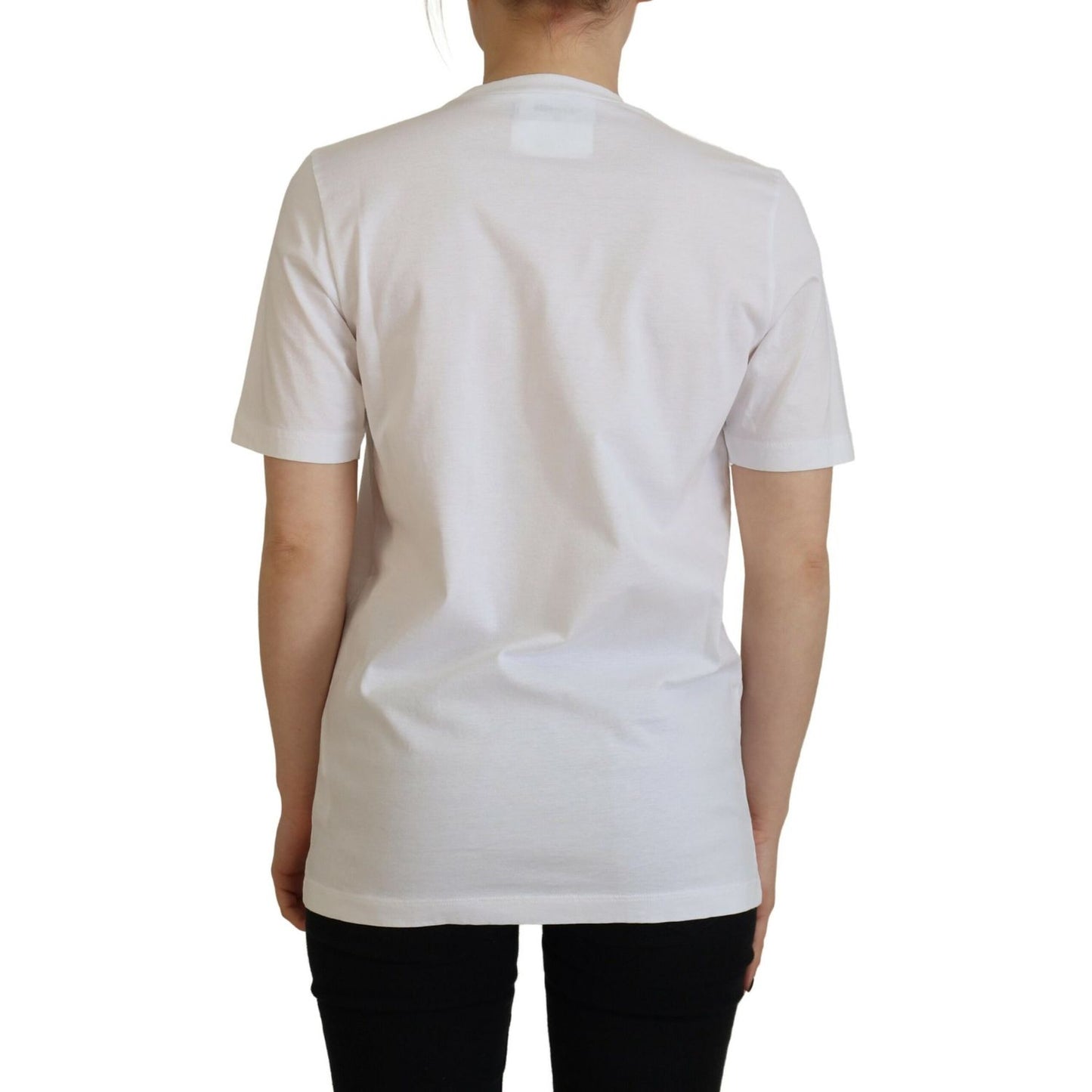 Dsquared² White Logo Patch Crewneck Short Sleeve Tee T-shirt