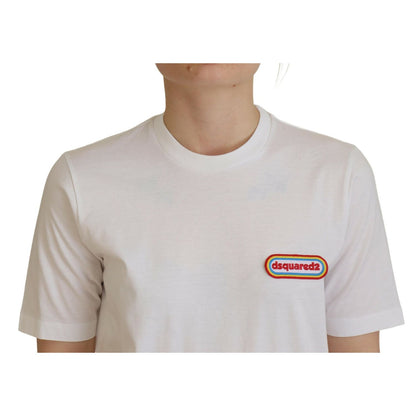Dsquared² White Logo Patch Crewneck Short Sleeve Tee T-shirt