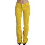 Dsquared² Yellow Cotton Mid Waist Flare Denim Trouser Jeans PAN74498