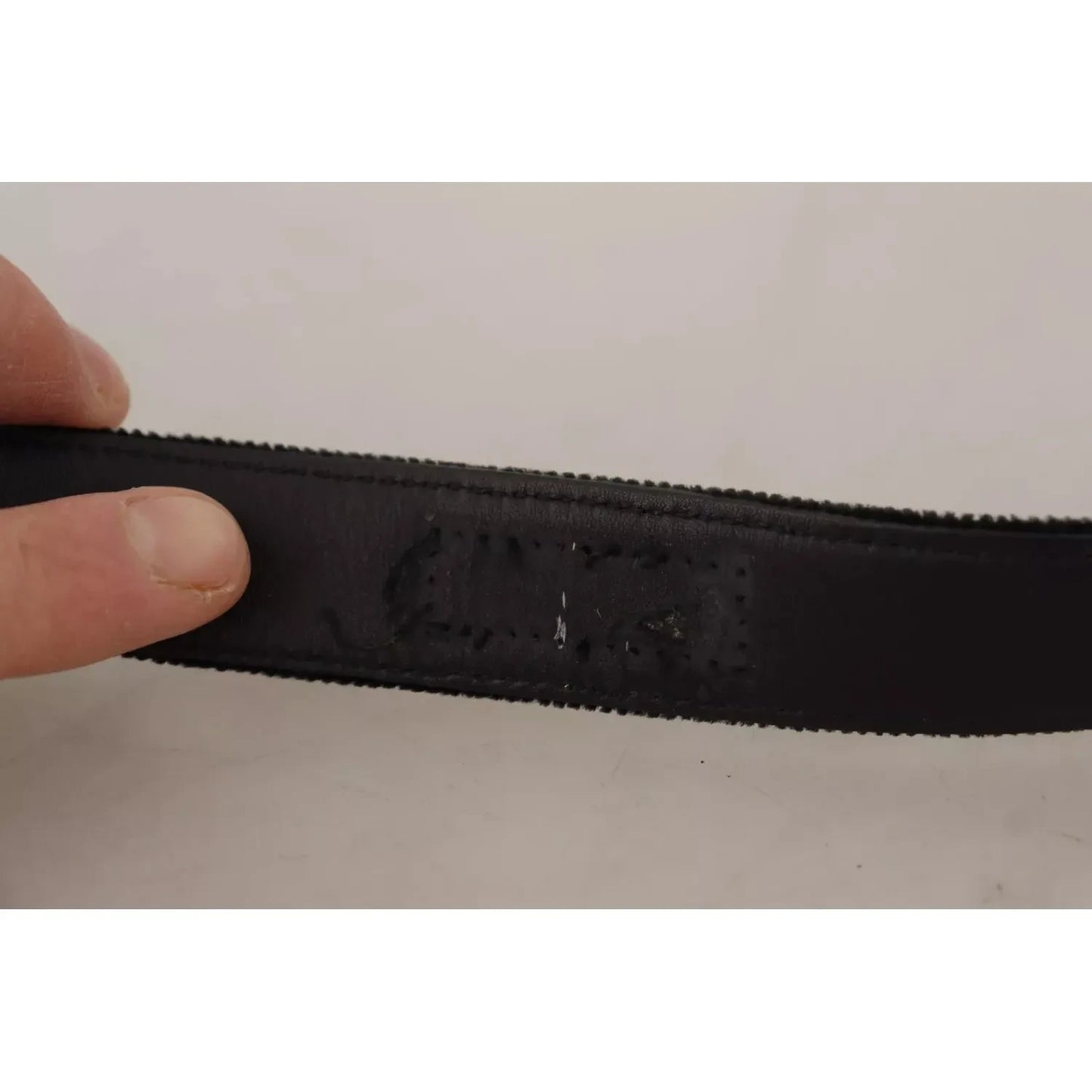 Dolce & Gabbana Black Classic Leather Silver Metal Buckle Belt BEL8555