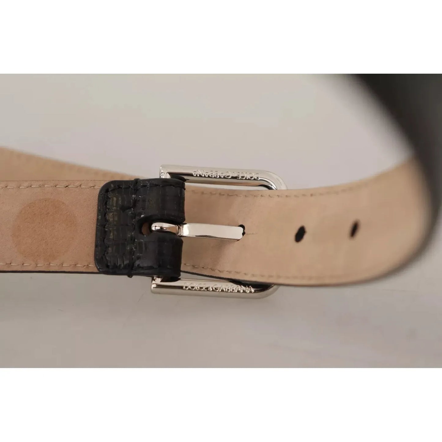 Dolce & Gabbana Black Classic Leather Silver Metal Buckle Belt BEL8555