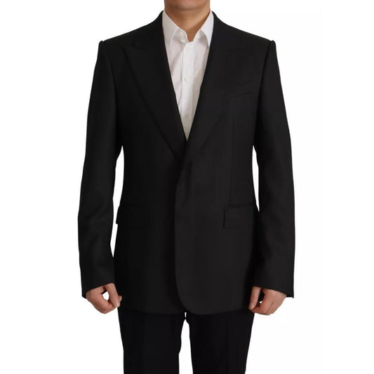 Dolce & Gabbana Black Polyester Single Breasted BlazerJacket