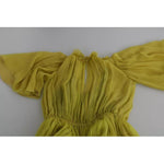 Dolce & Gabbana Yellow Shift A-line Silk Gown Dress Dolce & Gabbana Dark Gray