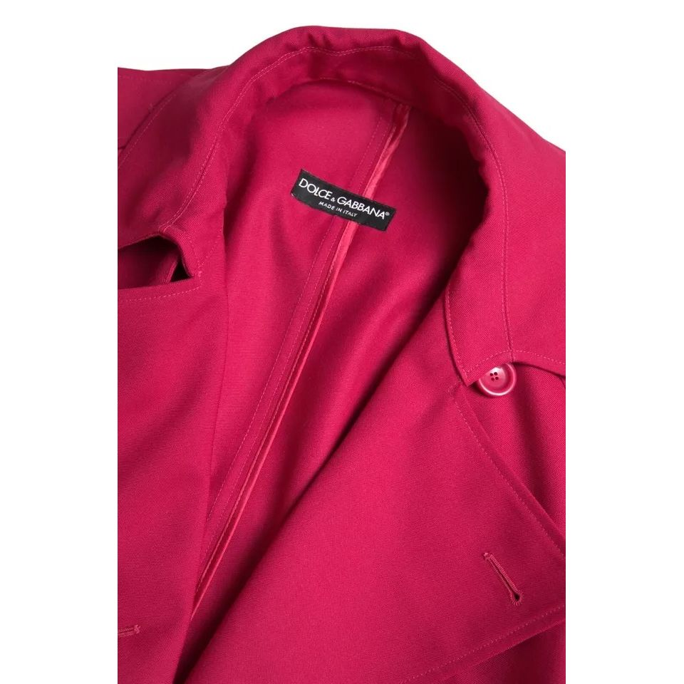Dolce & Gabbana Dark Pink Double Breasted Trench Coat Jacket1728,67345645728,Clothing,Dolce & Gabbana,IT42|M,Jackets & Coats - Clothing,Jackets & Coats - Women - Clothing,Material: 55% Polyester 45% Virgin Wool,Pink,Preowned / Defect,Trench Coats - Jacket