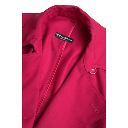 Dolce & Gabbana Dark Pink Double Breasted Trench Coat Jacket1728,67345645728,Clothing,Dolce & Gabbana,IT42|M,Jackets & Coats - Clothing,Jackets & Coats - Women - Clothing,Material: 55% Polyester 45% Virgin Wool,Pink,Preowned / Defect,Trench Coats - Jacket