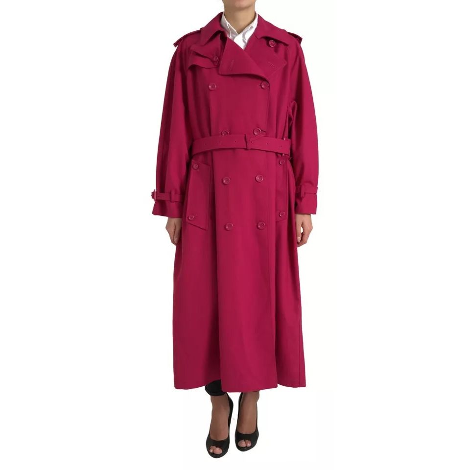 Dolce & Gabbana Dark Pink Double Breasted Trench Coat Jacket1728,67345645728,Clothing,Dolce & Gabbana,IT42|M,Jackets & Coats - Clothing,Jackets & Coats - Women - Clothing,Material: 55% Polyester 45% Virgin Wool,Pink,Preowned / Defect,Trench Coats - Jacket