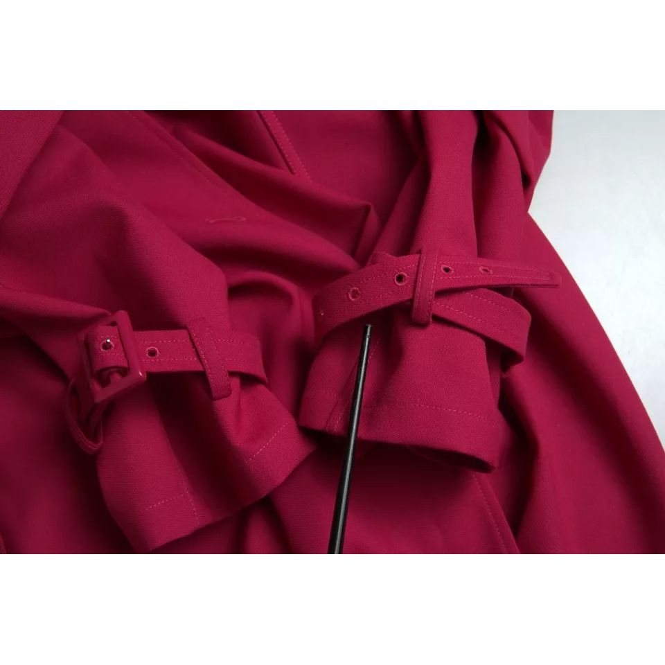 Dolce & Gabbana Dark Pink Double Breasted Trench Coat Jacket1728,67345645728,Clothing,Dolce & Gabbana,IT42|M,Jackets & Coats - Clothing,Jackets & Coats - Women - Clothing,Material: 55% Polyester 45% Virgin Wool,Pink,Preowned / Defect,Trench Coats - Jacket