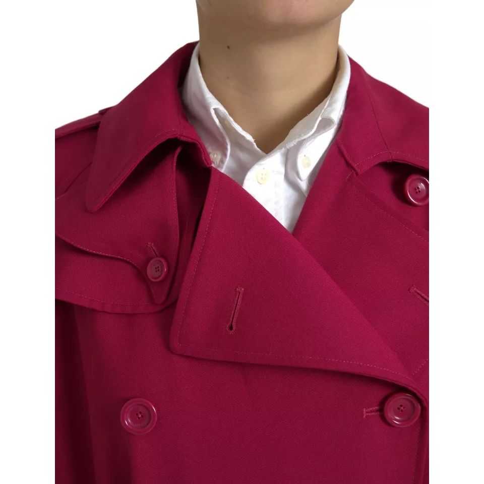 Dolce & Gabbana Dark Pink Double Breasted Trench Coat Jacket1728,67345645728,Clothing,Dolce & Gabbana,IT42|M,Jackets & Coats - Clothing,Jackets & Coats - Women - Clothing,Material: 55% Polyester 45% Virgin Wool,Pink,Preowned / Defect,Trench Coats - Jacket