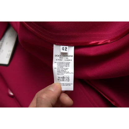 Dolce & Gabbana Dark Pink Double Breasted Trench Coat Jacket1728,67345645728,Clothing,Dolce & Gabbana,IT42|M,Jackets & Coats - Clothing,Jackets & Coats - Women - Clothing,Material: 55% Polyester 45% Virgin Wool,Pink,Preowned / Defect,Trench Coats - Jacket