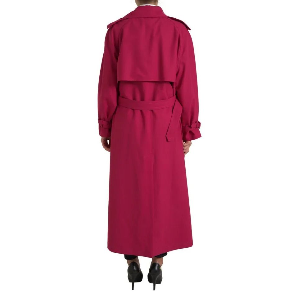 Dolce & Gabbana Dark Pink Double Breasted Trench Coat Jacket1728,67345645728,Clothing,Dolce & Gabbana,IT42|M,Jackets & Coats - Clothing,Jackets & Coats - Women - Clothing,Material: 55% Polyester 45% Virgin Wool,Pink,Preowned / Defect,Trench Coats - Jacket