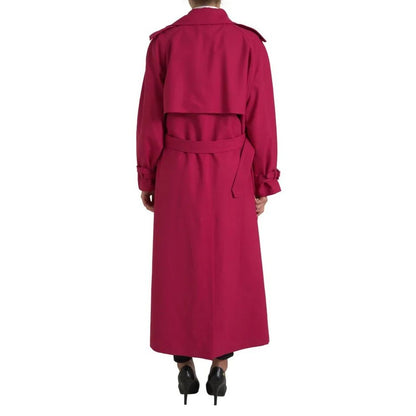 Dolce & Gabbana Dark Pink Double Breasted Trench Coat Jacket1728,67345645728,Clothing,Dolce & Gabbana,IT42|M,Jackets & Coats - Clothing,Jackets & Coats - Women - Clothing,Material: 55% Polyester 45% Virgin Wool,Pink,Preowned / Defect,Trench Coats - Jacket