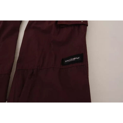 Dolce & Gabbana Bordeaux Cargo Jogger Trouser Cotton Pants