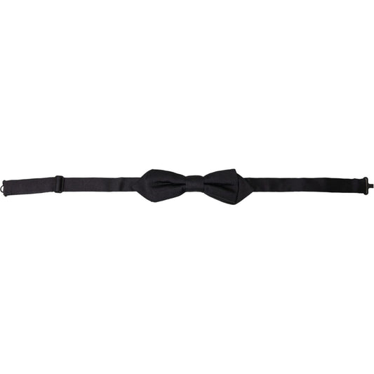 Dolce & Gabbana Black Silk Adjustable Neck Men Bow Tie FT3837