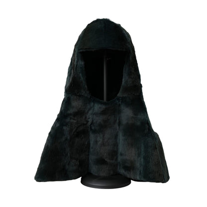 Dolce & Gabbana Black Weasel Fur Whole Head Wrap Hat