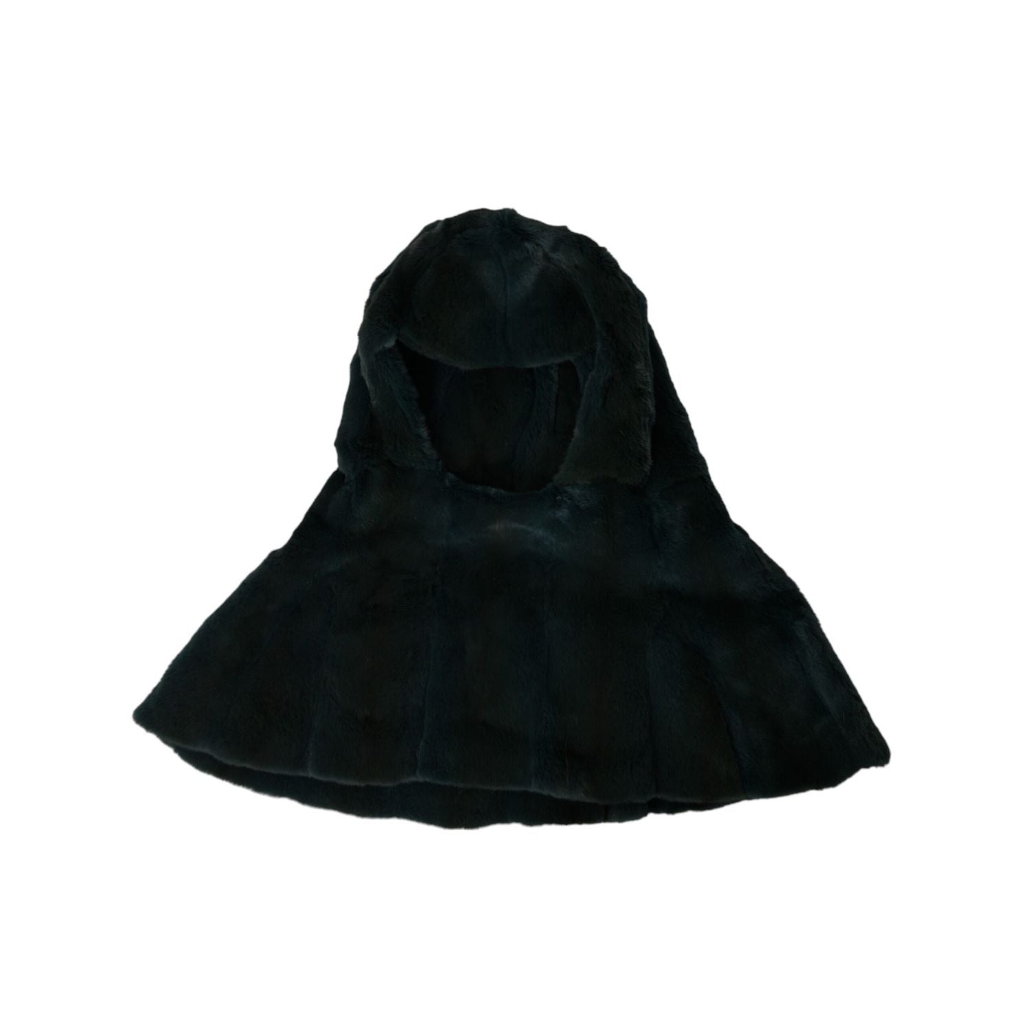 Dolce & Gabbana Black Weasel Fur Whole Head Wrap Hat
