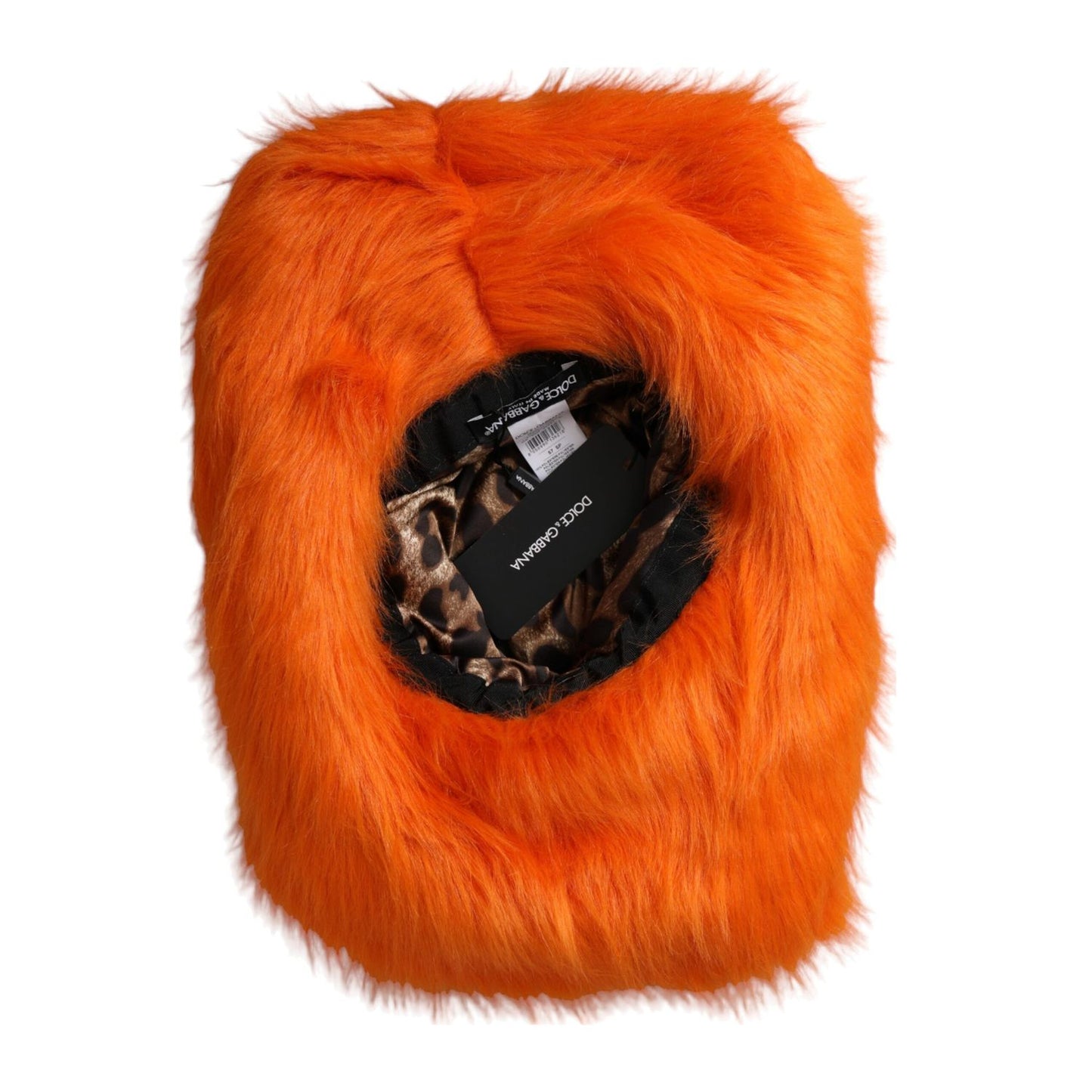 Dolce & Gabbana Orange Faux Fur Polyester Fedora Hat