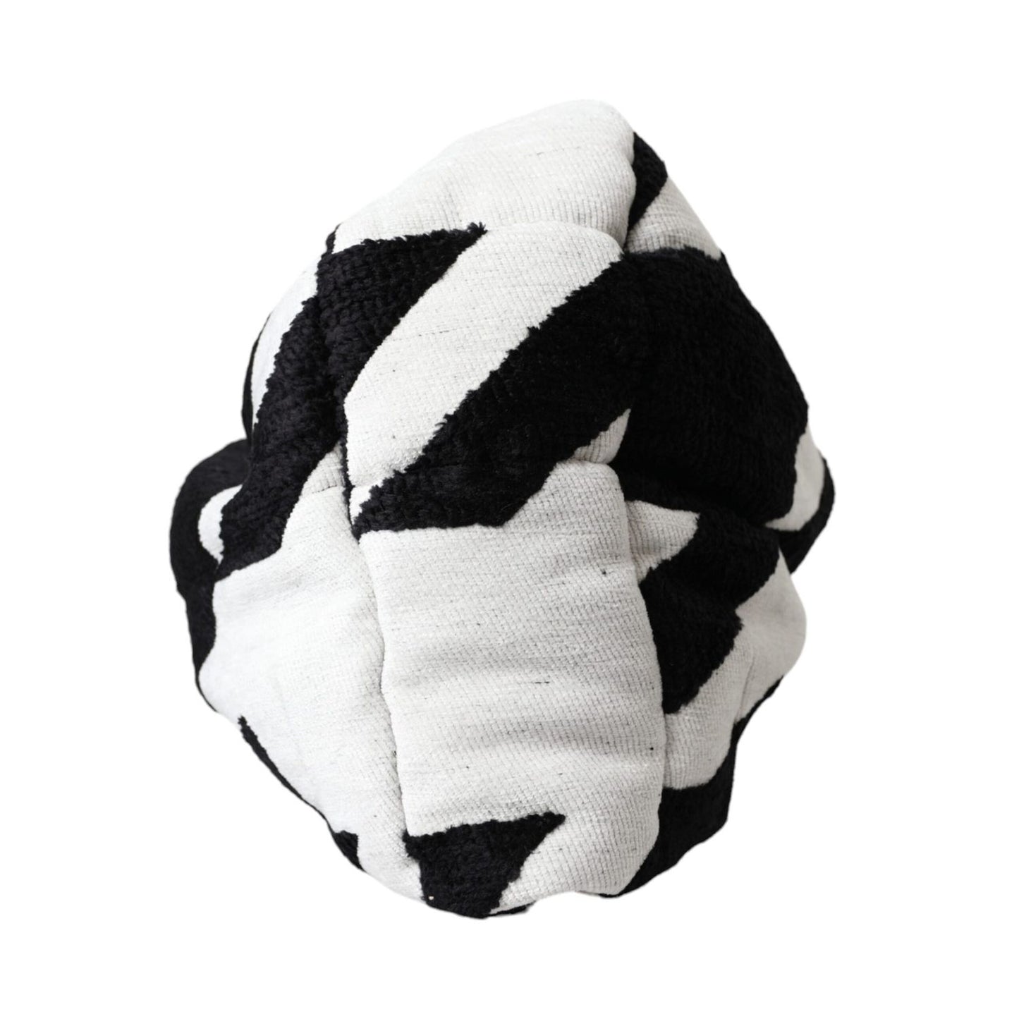 Dolce & Gabbana Black White Wool Whole Head Wrap Hat