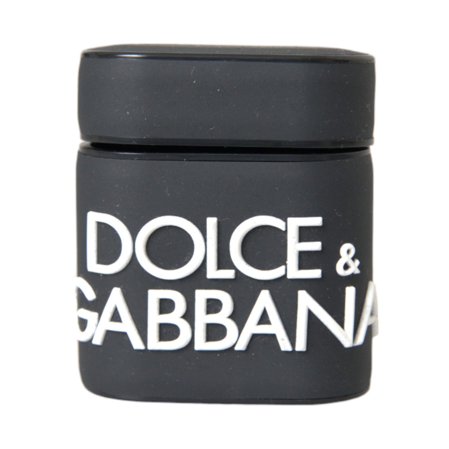 حافظة Airpods من السيليكون باللون الأسود والأبيض من Dolce &amp; Gabbana بشعار منقوش