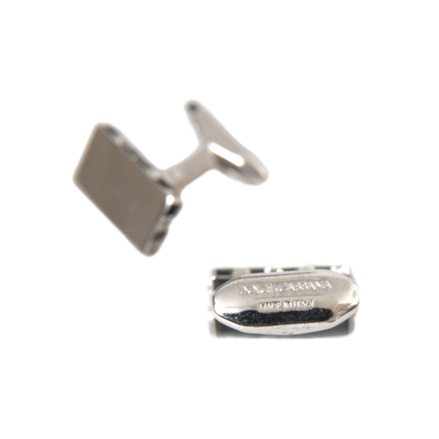 Dolce & Gabbana Silver Plated Metal Brass Pin Men Cufflinks