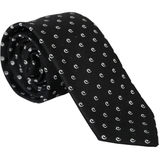 Dolce & Gabbana Black Logo Cotton Blend Adjustable Tie KRA3294