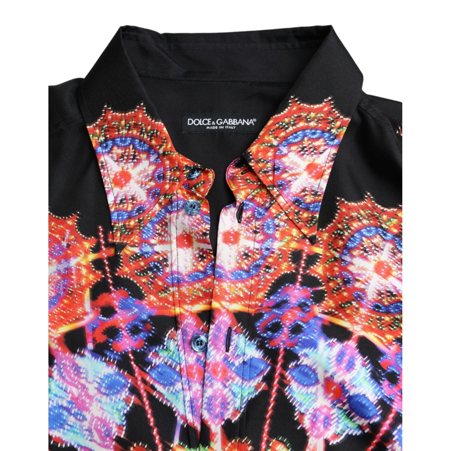 Dolce & Gabbana Multicolor Luminarie Silk Men Casual Shirt