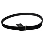 Dolce & Gabbana Black Velvet Silver Tone Metal Buckle Men Belt BEL60881-115