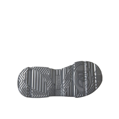 Dolce & Gabbana Silver Iridescent DAYMASTER Leather Sneakers Shoes