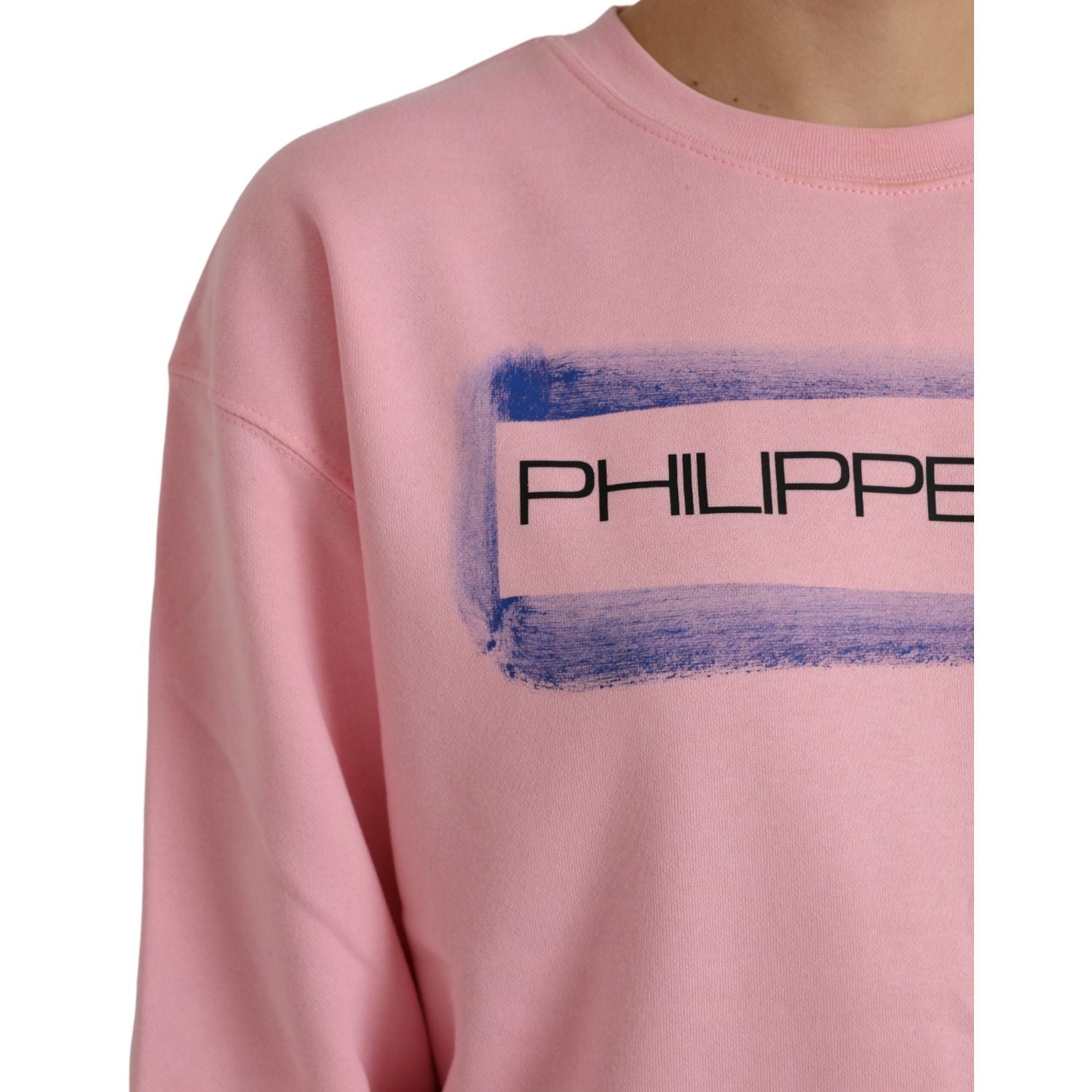 Philippe Model Pink Cotton Logo Print Long Sleeves Pullover Sweater