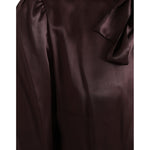Dolce & Gabbana Brown Ascot Collar Long Sleeve Top Blouse Dolce & Gabbana Black