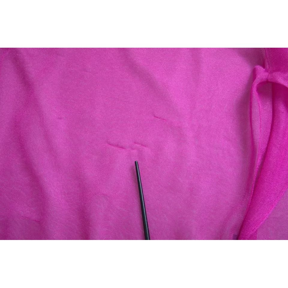 Dolce & Gabbana Pink Transparent Crewneck Long Sleeves Top