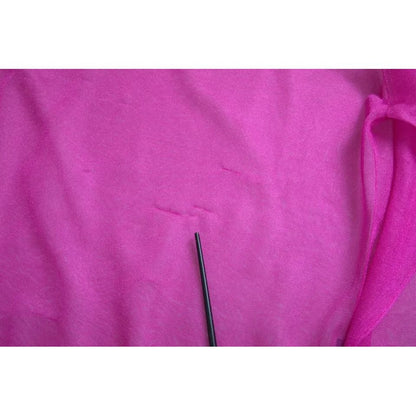 Dolce & Gabbana Pink Transparent Crewneck Long Sleeves Top