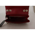 Dolce & Gabbana Pink Red Exotic Skins Gold Chain Purse LUCIA Leather Bag Dolce & Gabbana Black