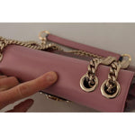 Dolce & Gabbana Pink Red Exotic Skins Gold Chain Purse LUCIA Leather Bag Dolce & Gabbana Dim Gray