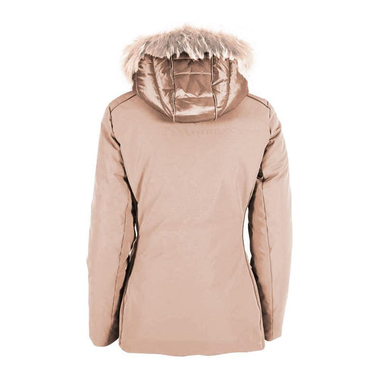 Yes Zee Beige Polyamide Women Jacket YE-7366-XS