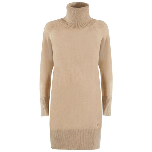 Yes Zee Beige Viscose Dress YE-13718-M