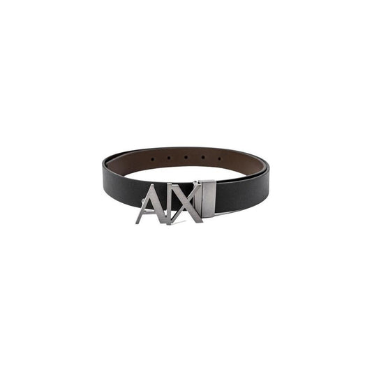 Armani Exchange Black Leather Belt AR-7255600009-100 CM / 40 INCHES