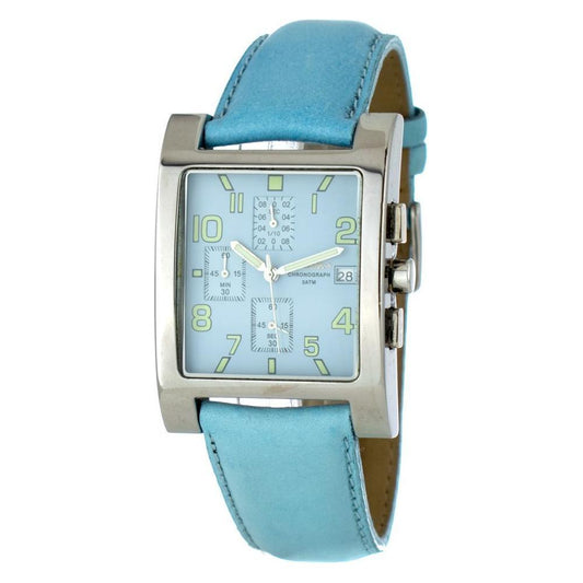 Chronotech Blue Leather Watch CHCT727601AC