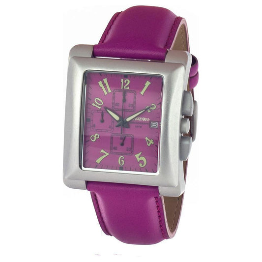 Chronotech Purple Leather Watch CHCT735708AC