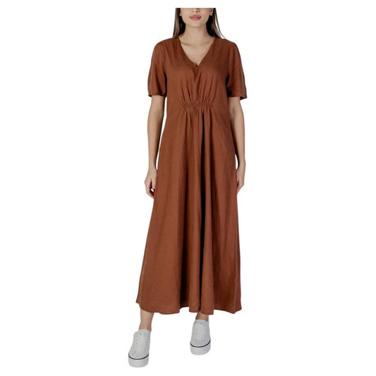 B.Young Brown Linen Long BY-14885700140-IT36|XXS