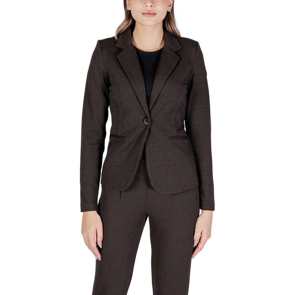 ICHI Brown Polyester Blazer IC-15691400140-IT40|S