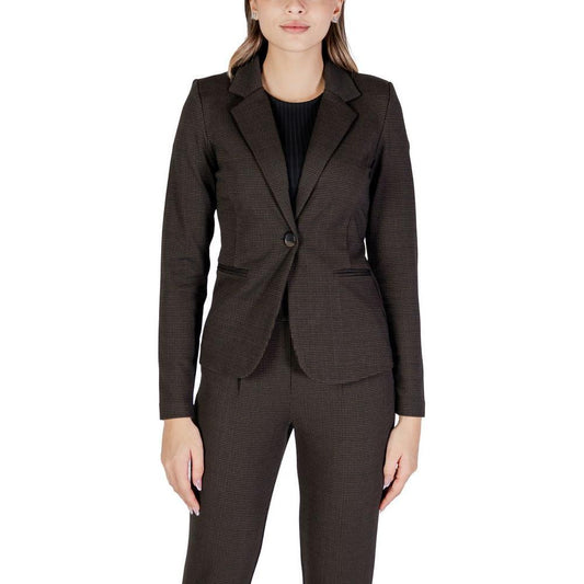 ICHI Brown Polyester Blazer IC-15691400140-IT40|S