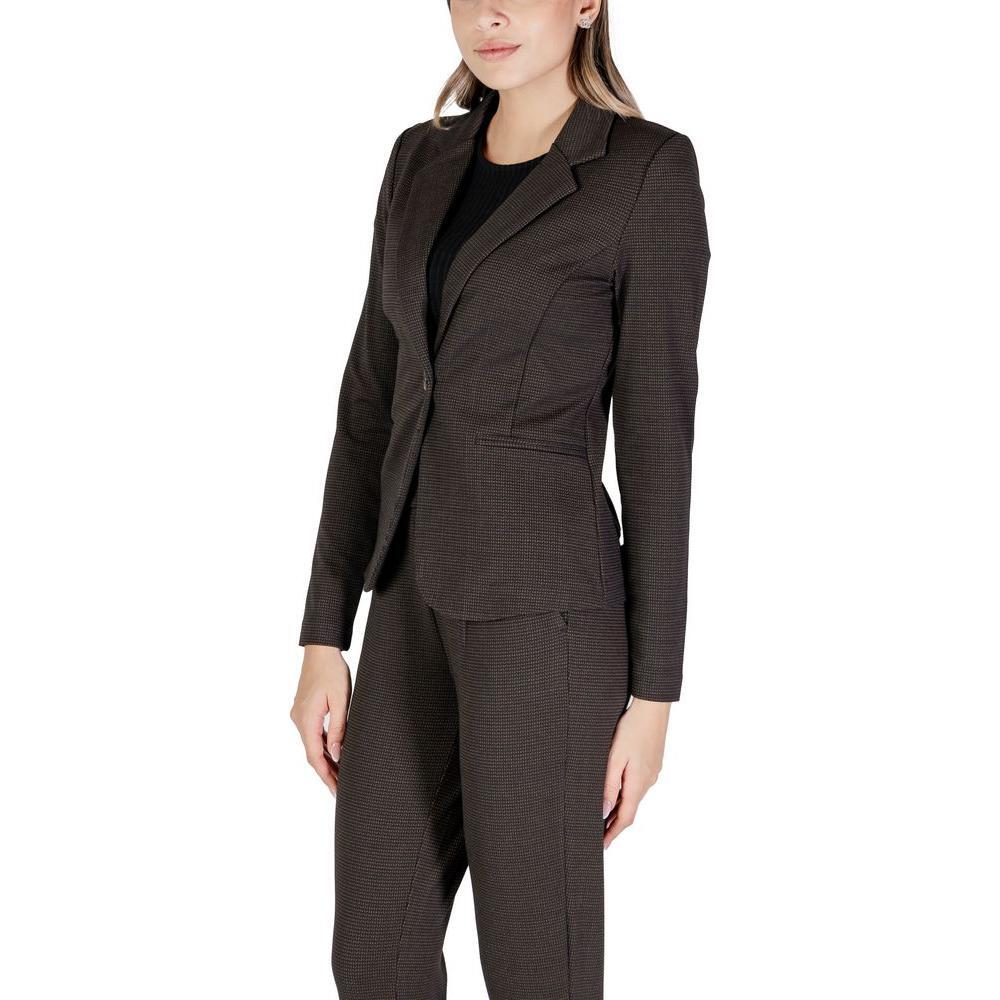 ICHI Brown Polyester Blazer IC-15691400140-IT40|S