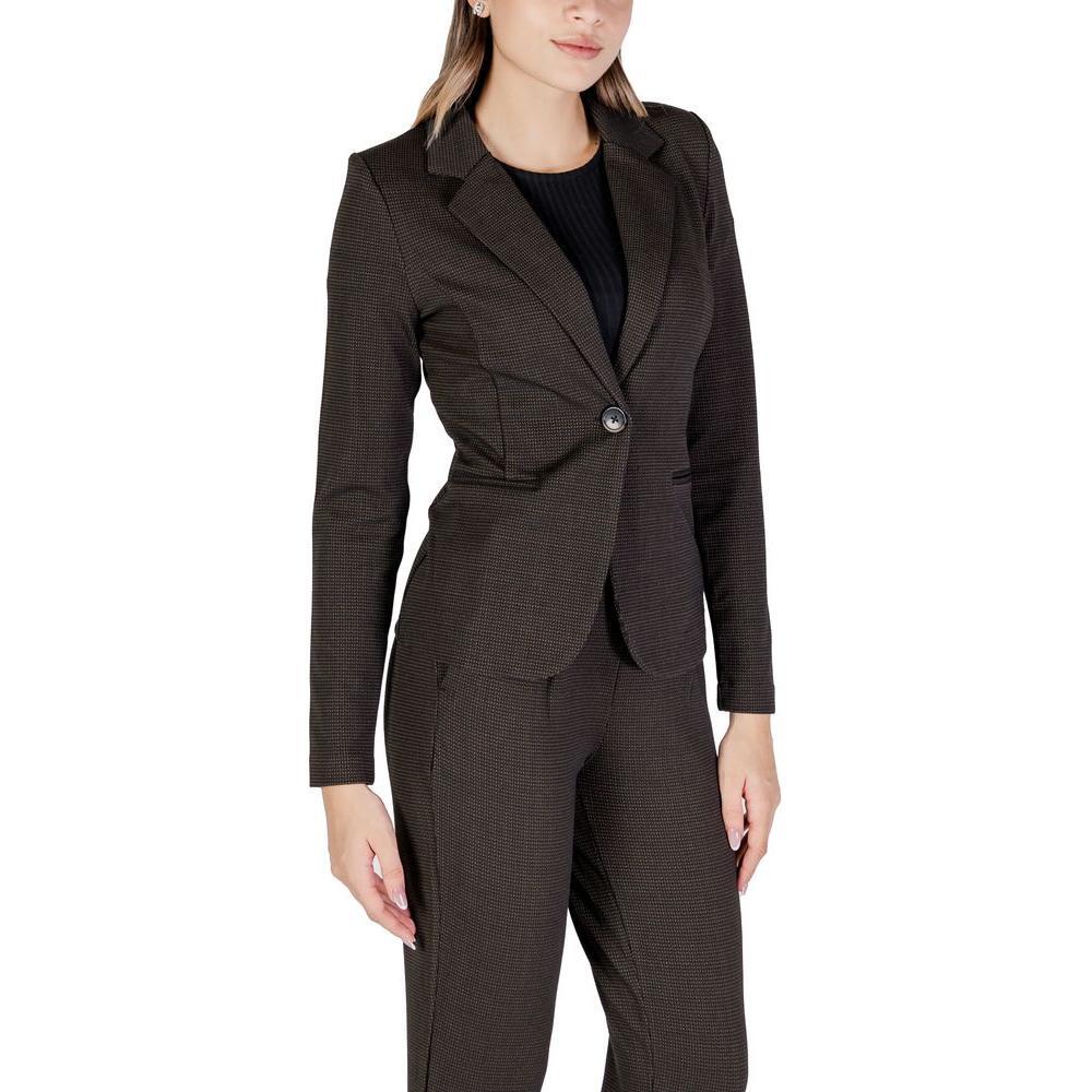 ICHI Brown Polyester Blazer IC-15691400140-IT40|S